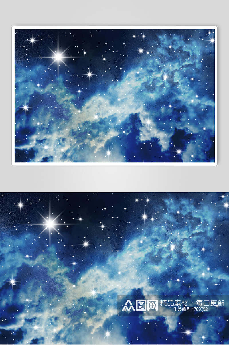 蓝色浪漫星星宇宙星空图片素材
