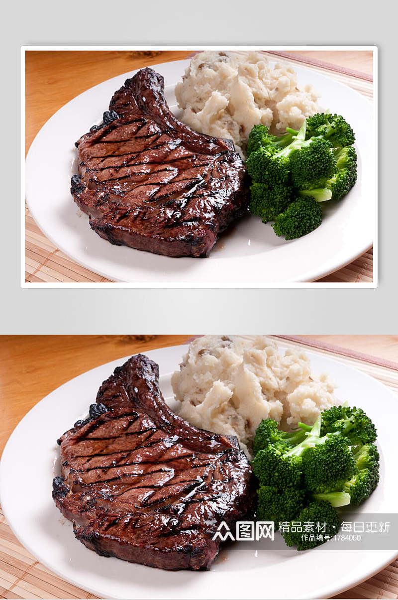 健康营养牛排套餐实拍图片素材