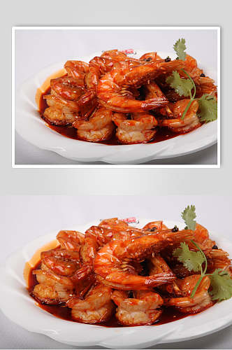 红烧香辣虾菜品美食图片