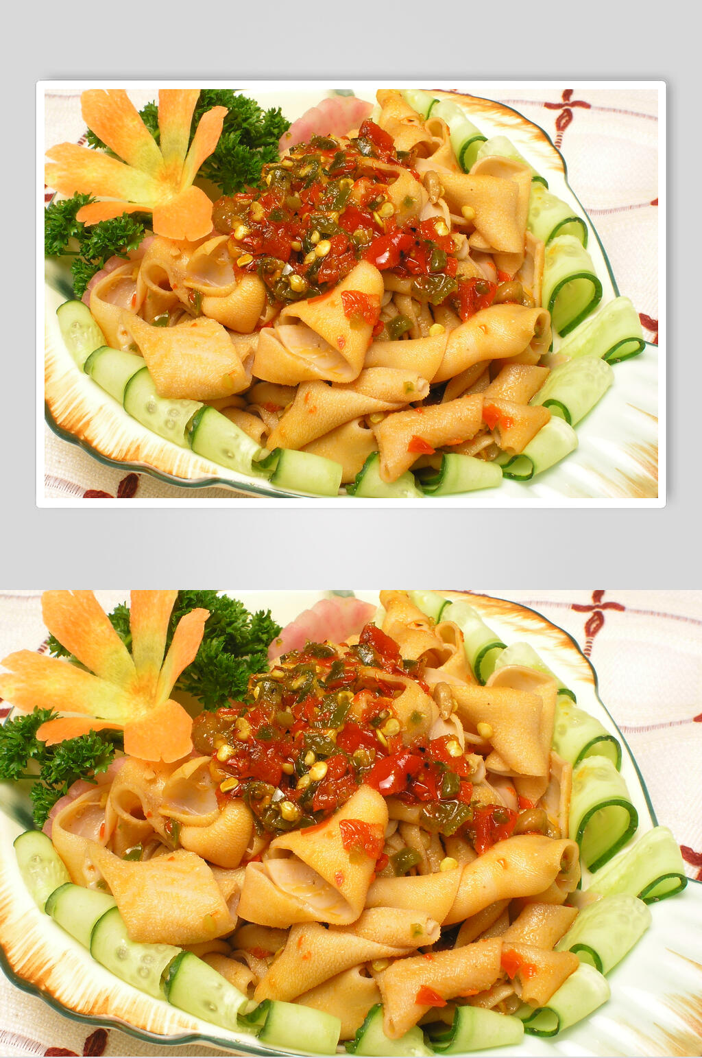 剁椒鹅肠美食高清图片素材