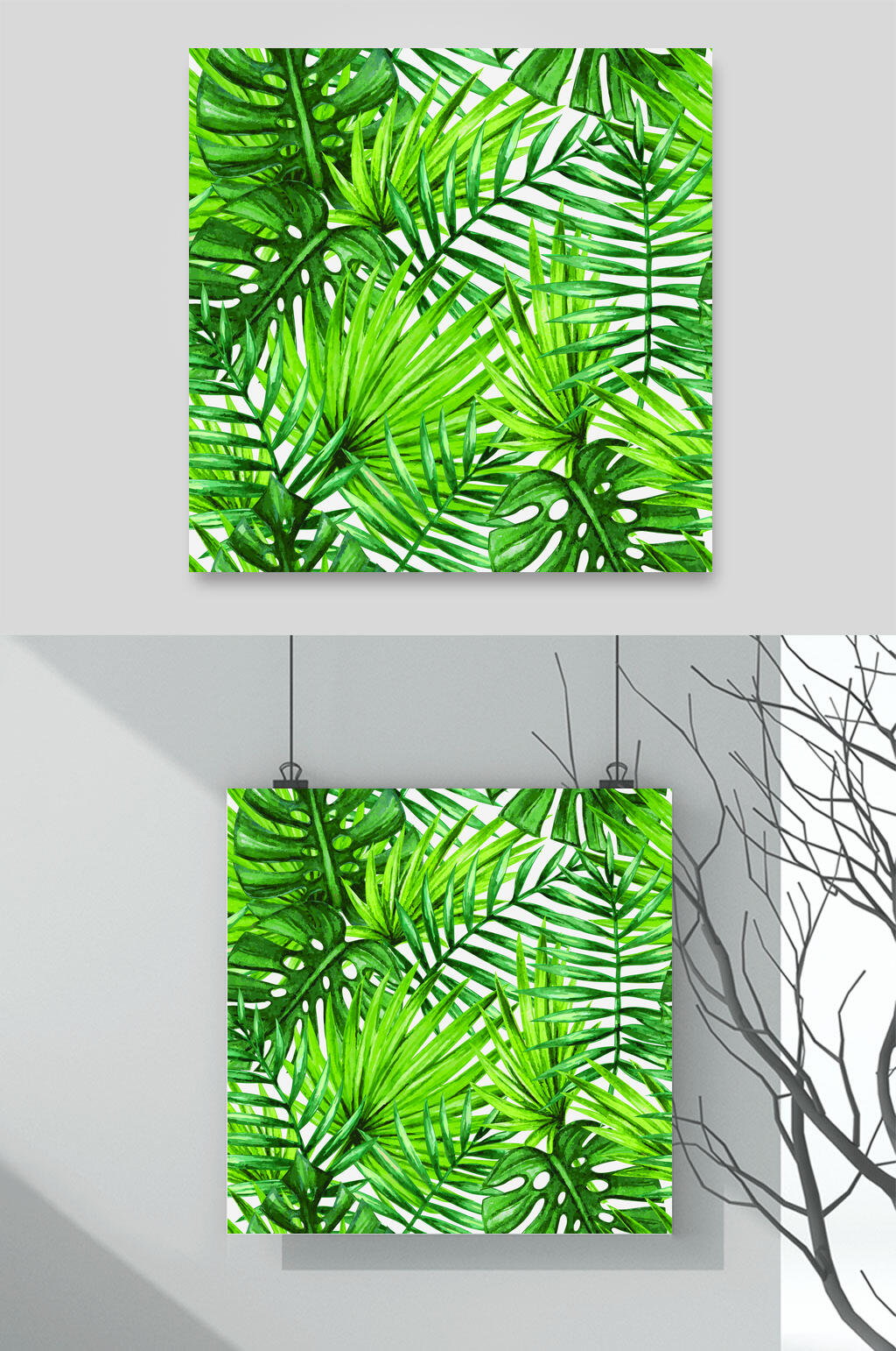 热带植物绿色树叶元素素材素材