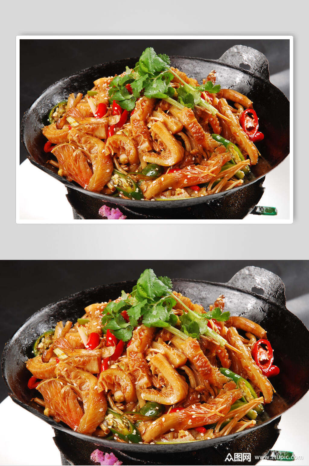 干锅牛肚美食高清图片