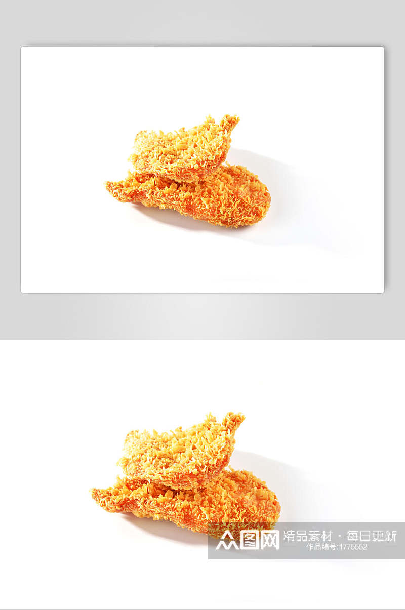 金黄炸鸡排炸鸡烤鸡白底美食图片素材