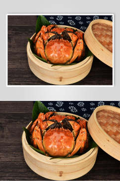 清蒸面包蟹螃蟹摄影图片