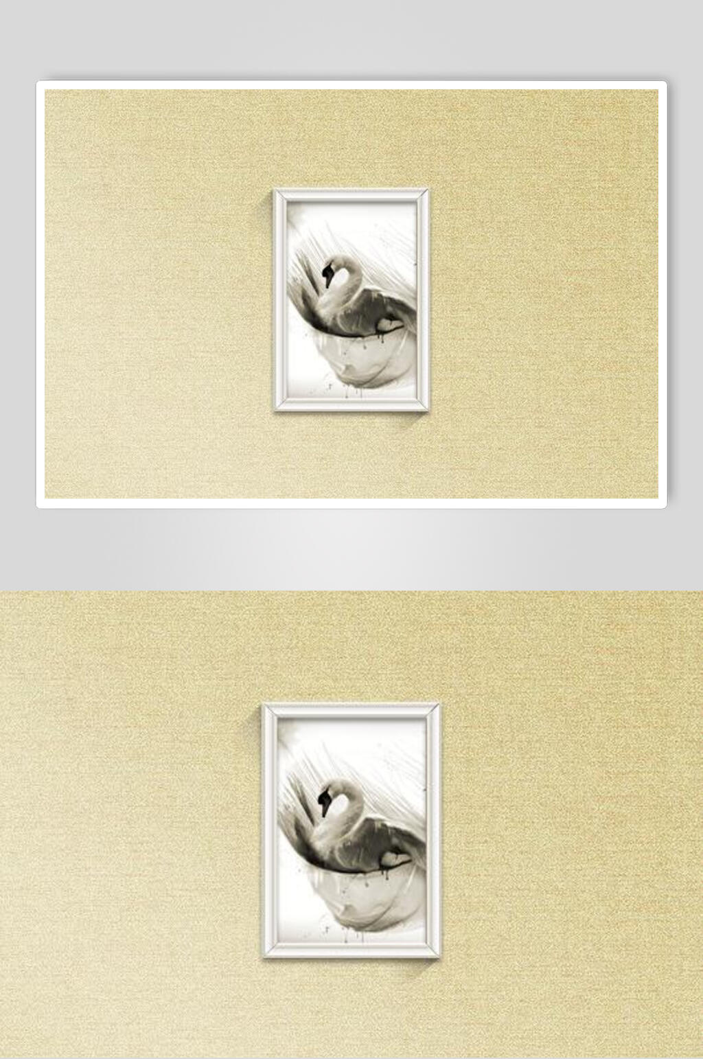 天鹅画框装饰画海报挂画样机效果图素材