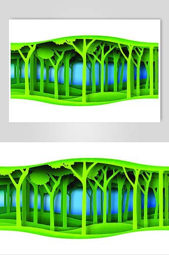 森林绿色环保设计元素素材