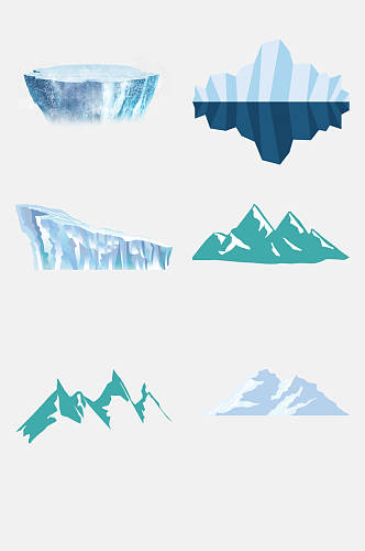 冰山冰川雪景素材免抠元素素材