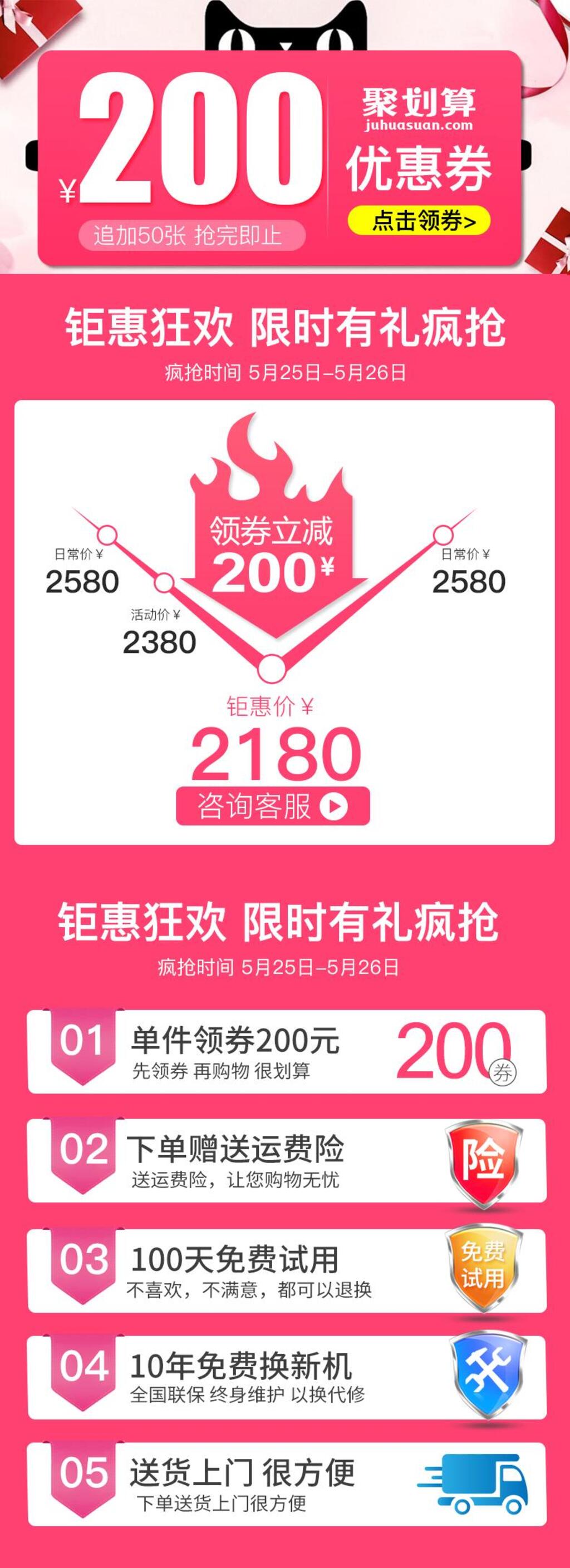 聚划算优惠券电商详情页设计素材