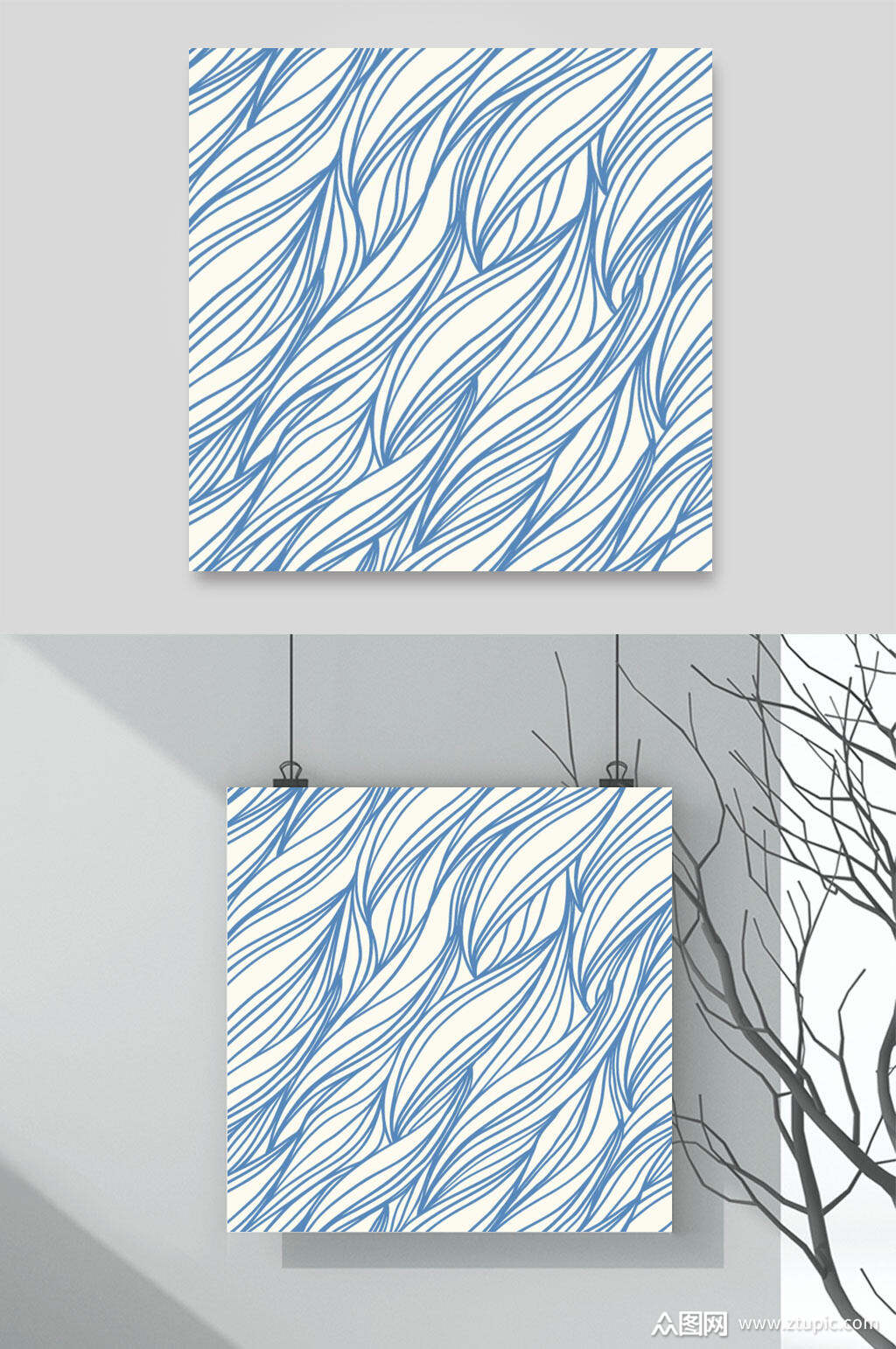 线条图形海浪波浪纹理背景素材