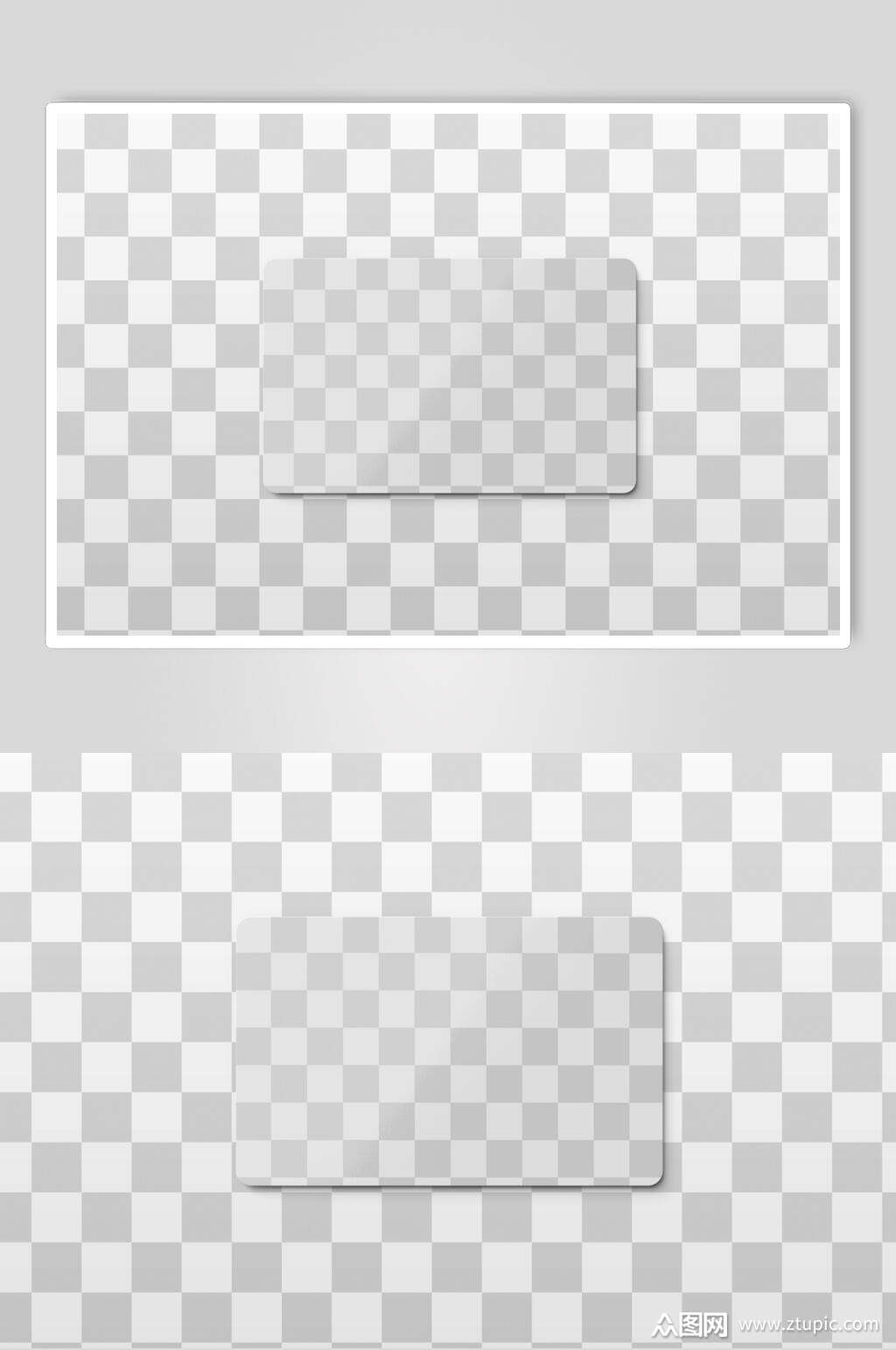 灰白格子精致名片样机效果图