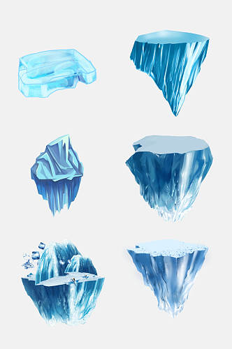 卡通漫画冰山冰川雪景素材免抠元素素材