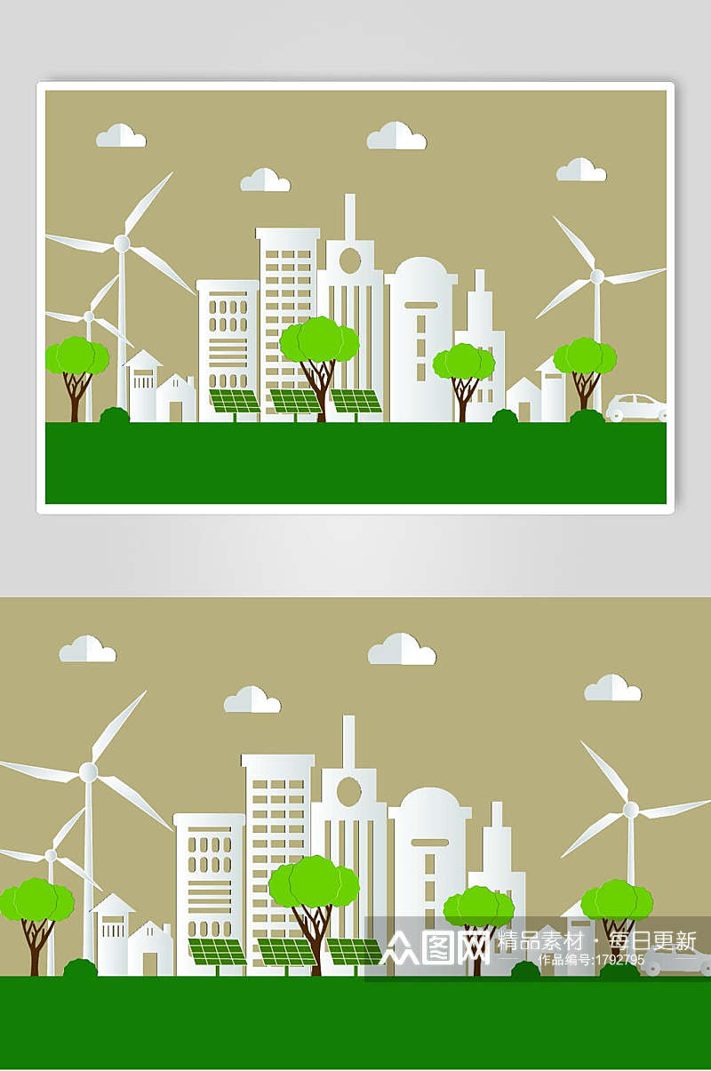 风车绿色环保设计元素素材素材