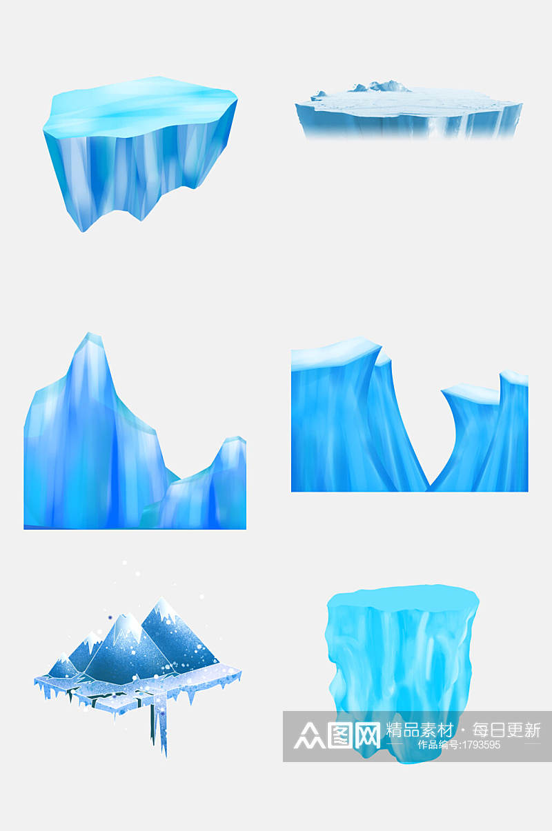 冰爽冰山冰川雪景素材免抠元素素材素材