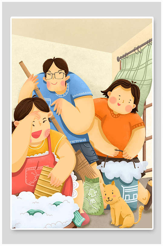 创意劳动节干活插画素材