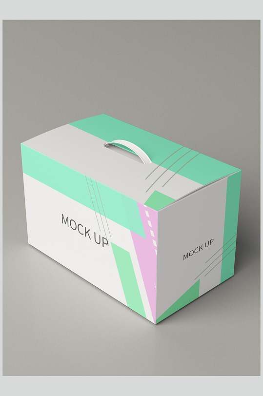 清新手提包装礼盒样机效果图-众图网