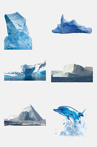 冰山冰川雪景图片素材免抠元素素材