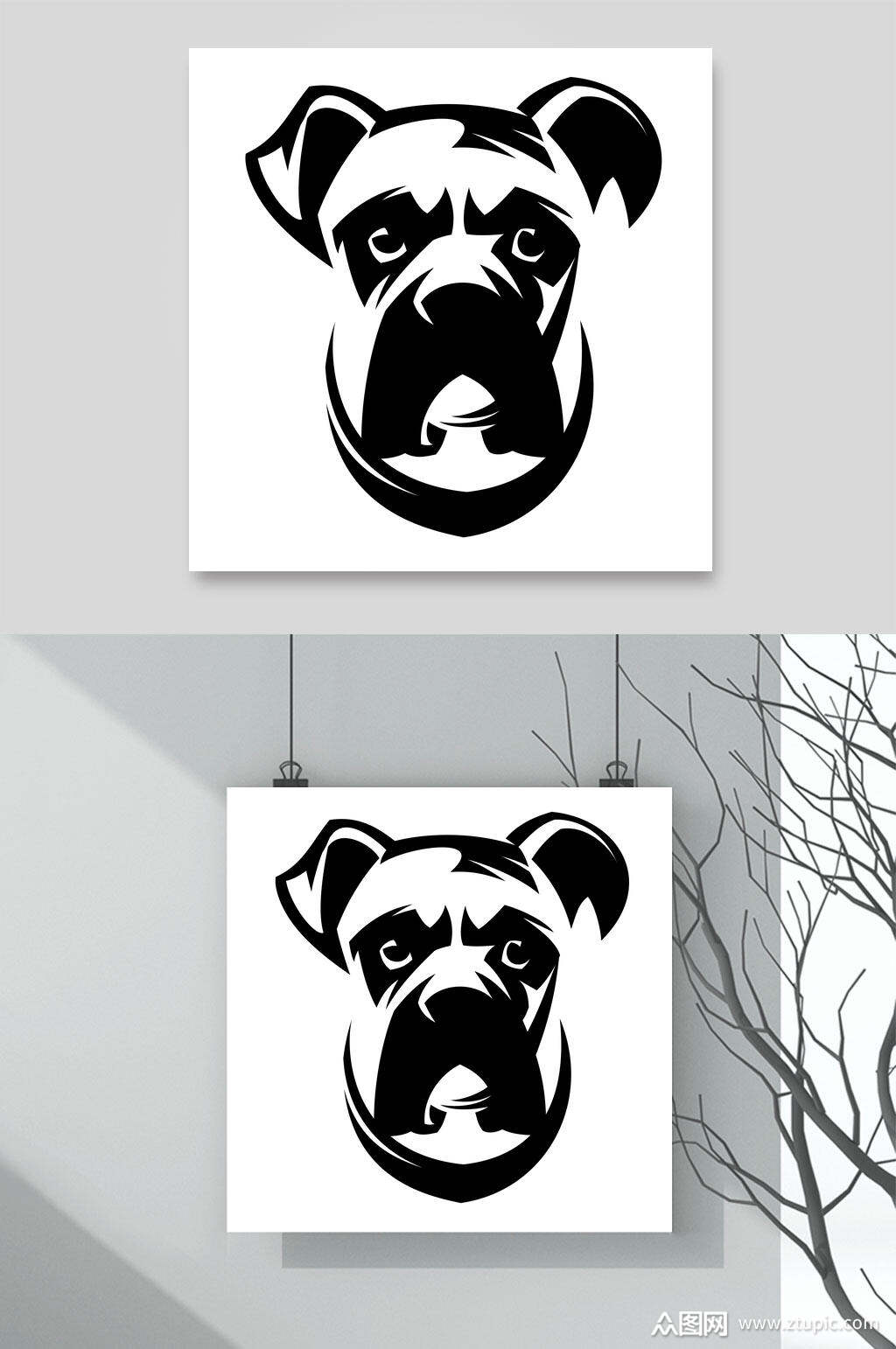 狗动物剪影矢量元素素材