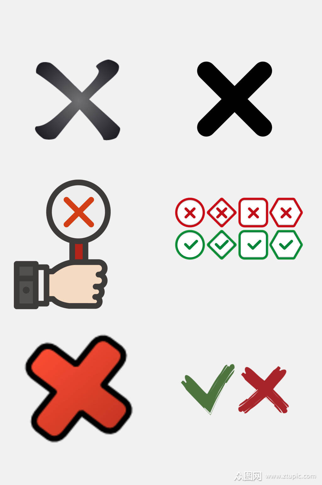 卡通错误正确图标免抠元素素材素材