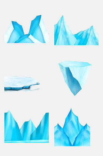绘画冰山冰川雪景素材免抠元素素材