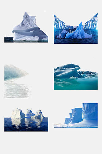 手绘画冰山冰川雪景素材免抠元素素材
