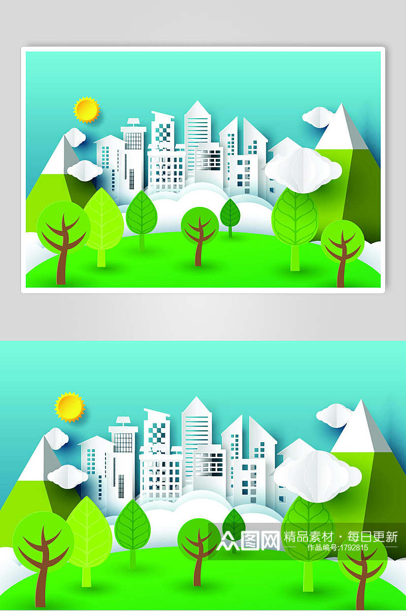 城市建设绿色环保设计元素素材素材