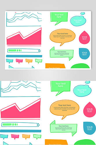 彩色图表图像PPT办公图标设计元素素材