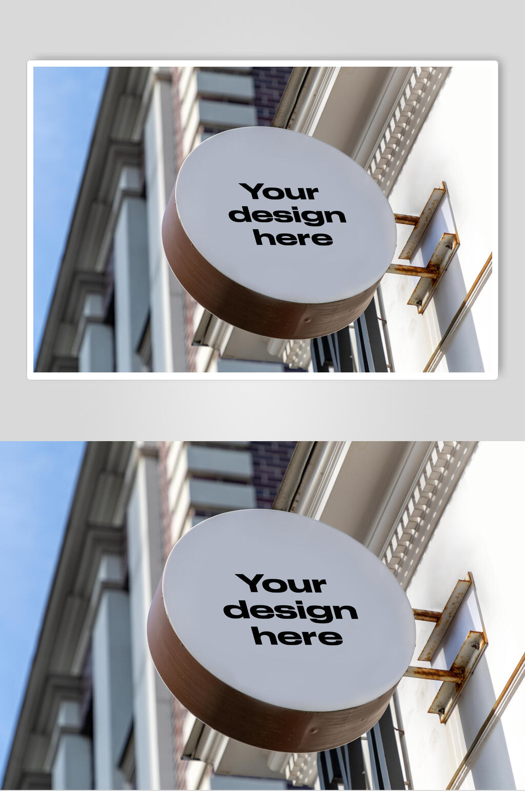 白色圆形吊牌LOGO展示样机效果图素材
