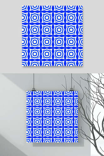 蓝色经典格子设计背景元素素材