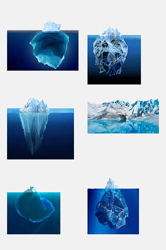 卡通冰山冰川雪景素材免抠元素素材