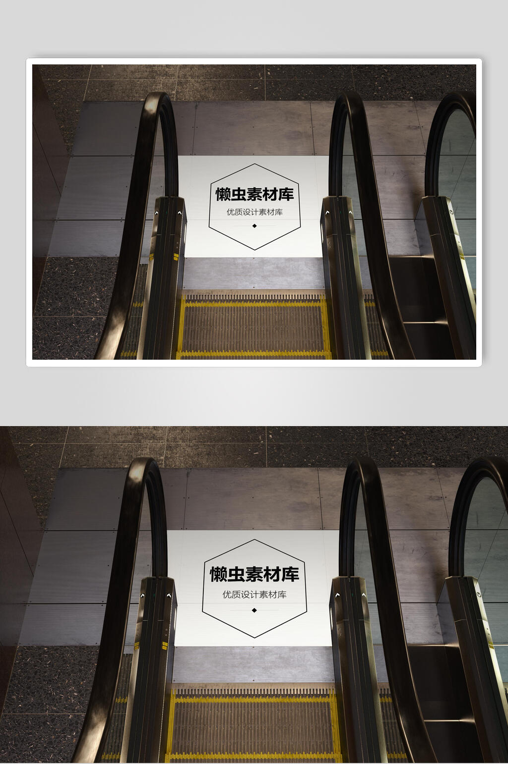 电梯口灯箱LOGO展示样机效果图素材