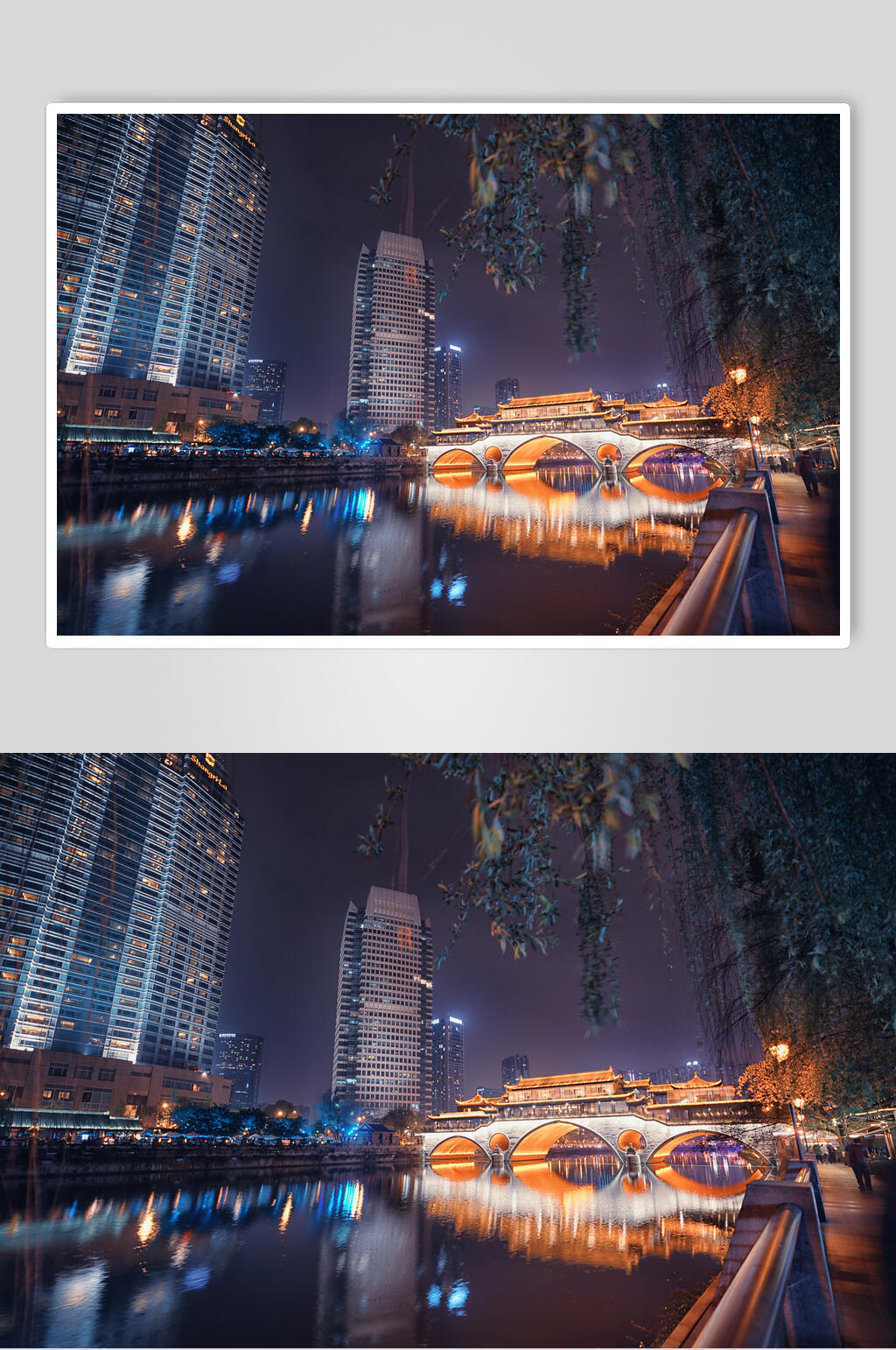 成都九眼桥夜景素材