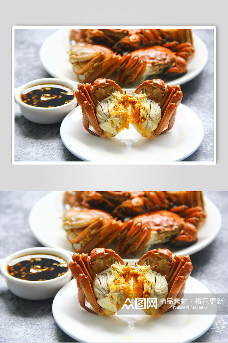 健康美味螃蟹大闸蟹特写图片素材