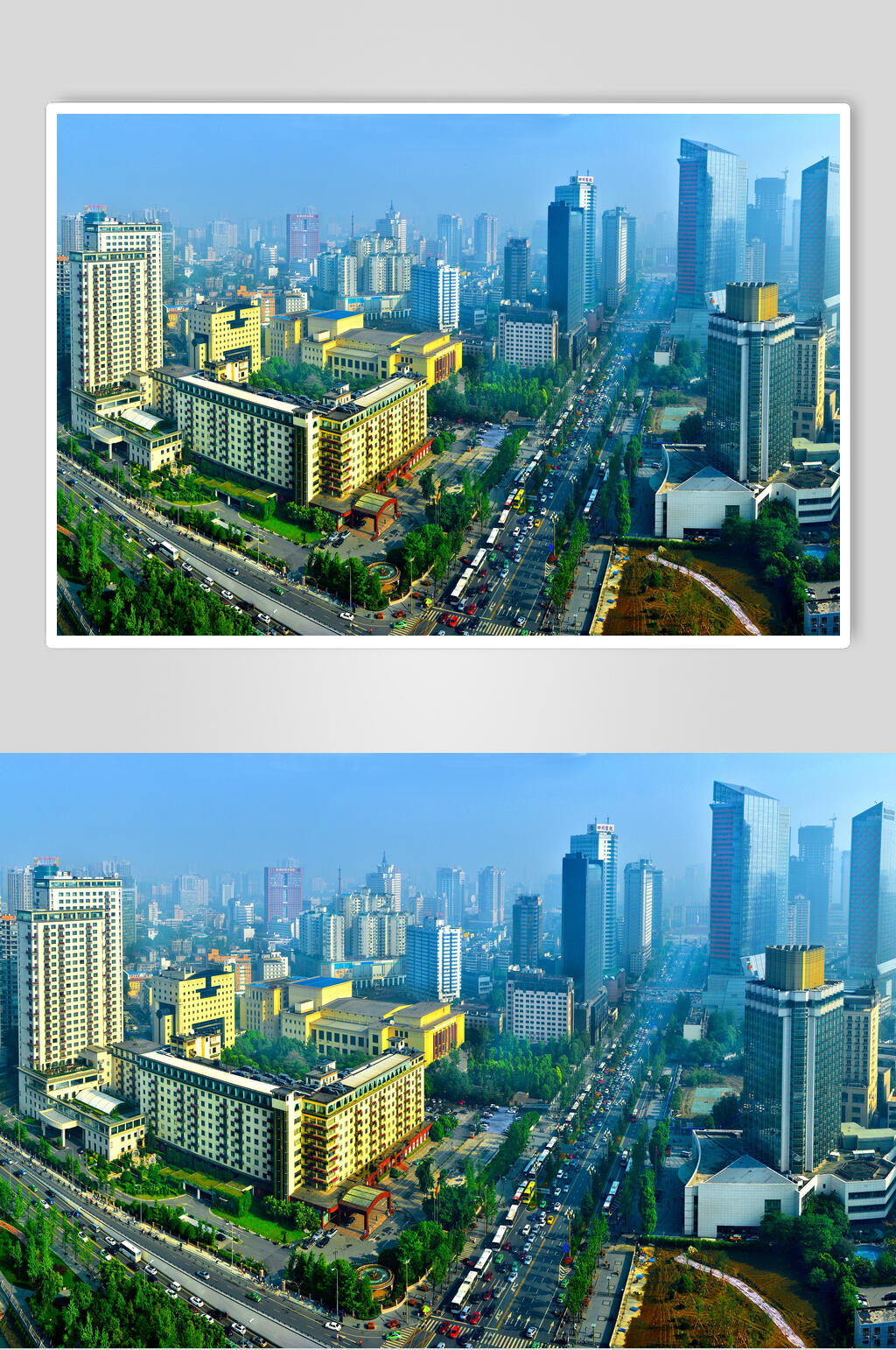 成都市人民南路全景图高清图片素材