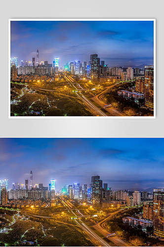 深圳城市夜景全景图高清图片
