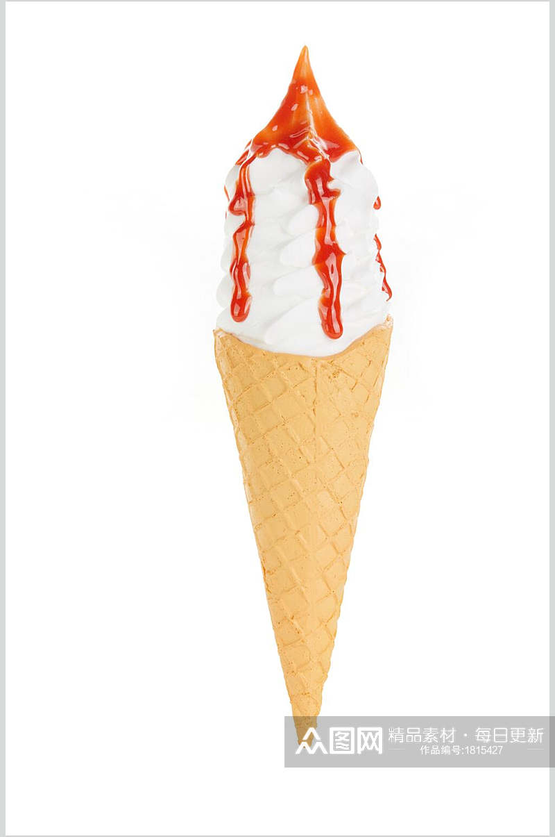 美味草莓奶油冰淇淋图片素材