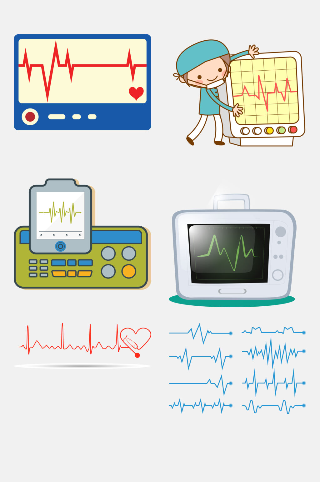 卡通心电图图片 波形图片