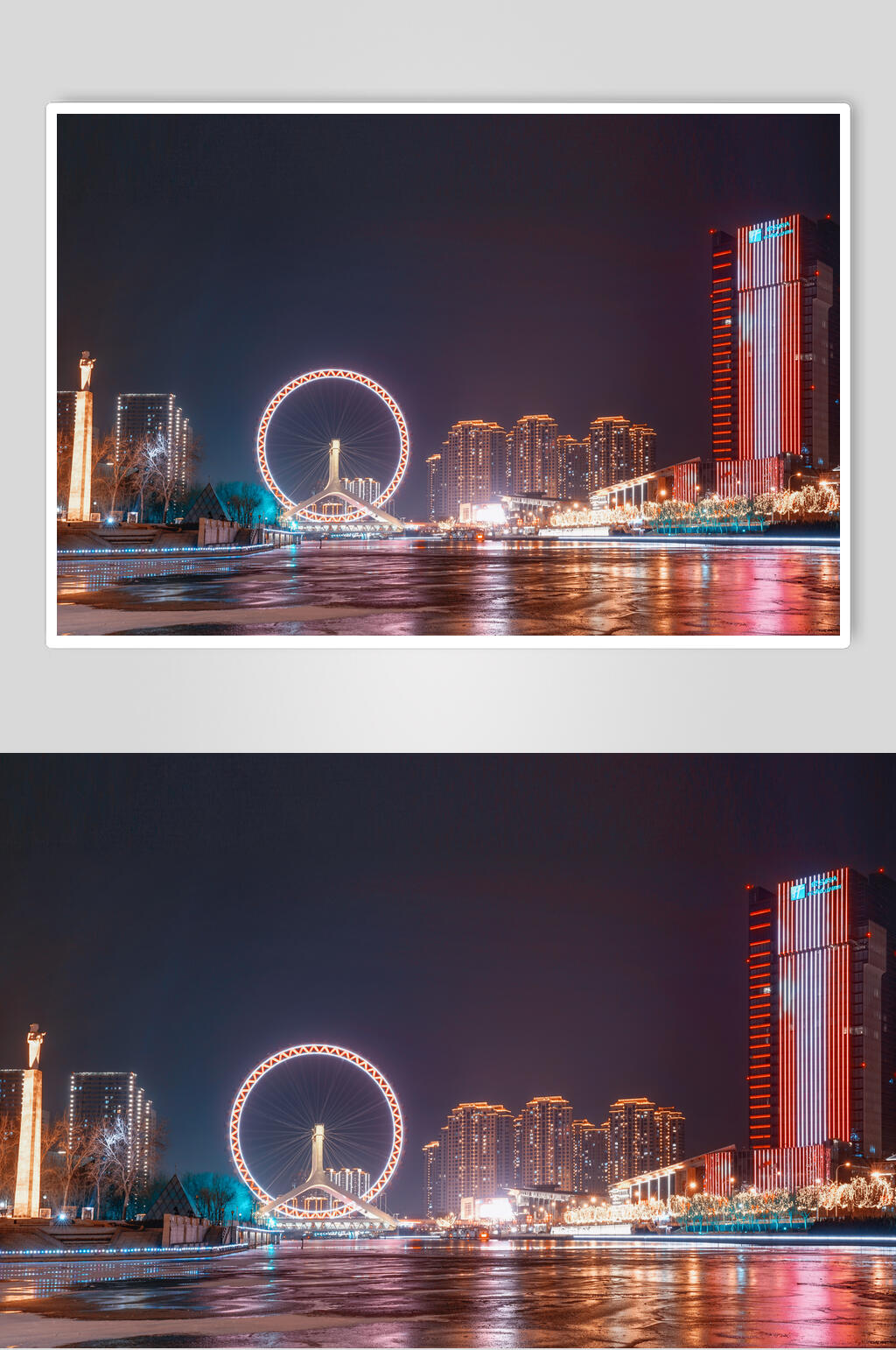 天津桥剪影图片