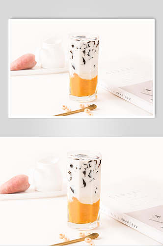 芒果布丁奶茶水果茶图片