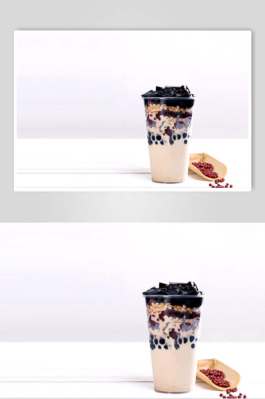 珍珠奶茶烧仙草高清图片