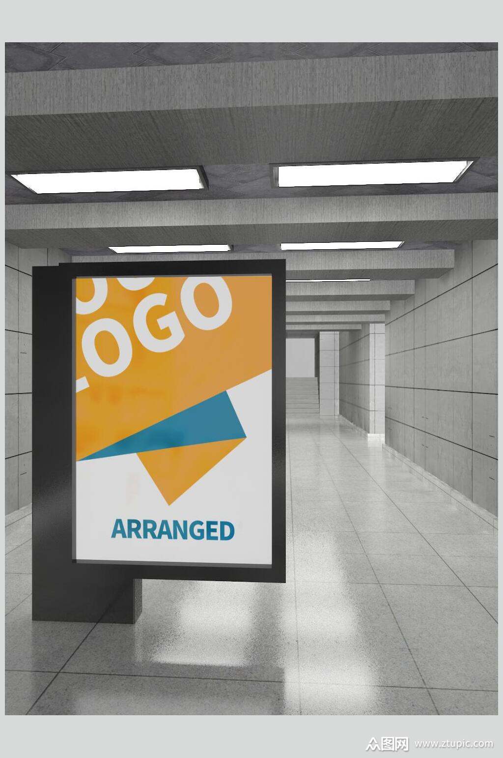 轨道地铁内室内海报样机模板下载-编号1861167-众图网