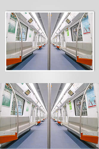 对称无人地铁车厢内部图片