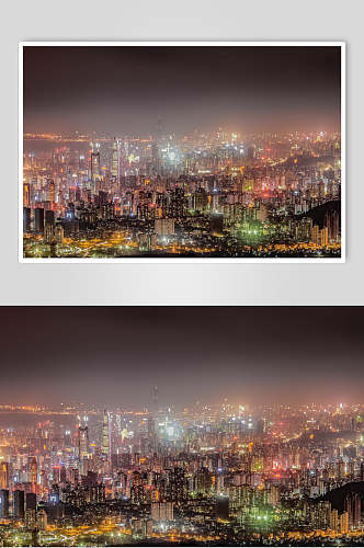 深圳城市建筑夜景全景图高清图片