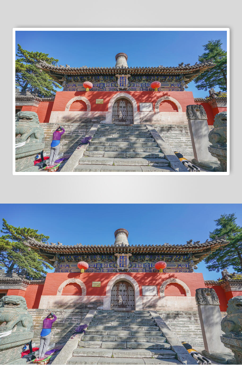 五台山大塔院寺阶梯高清图片素材