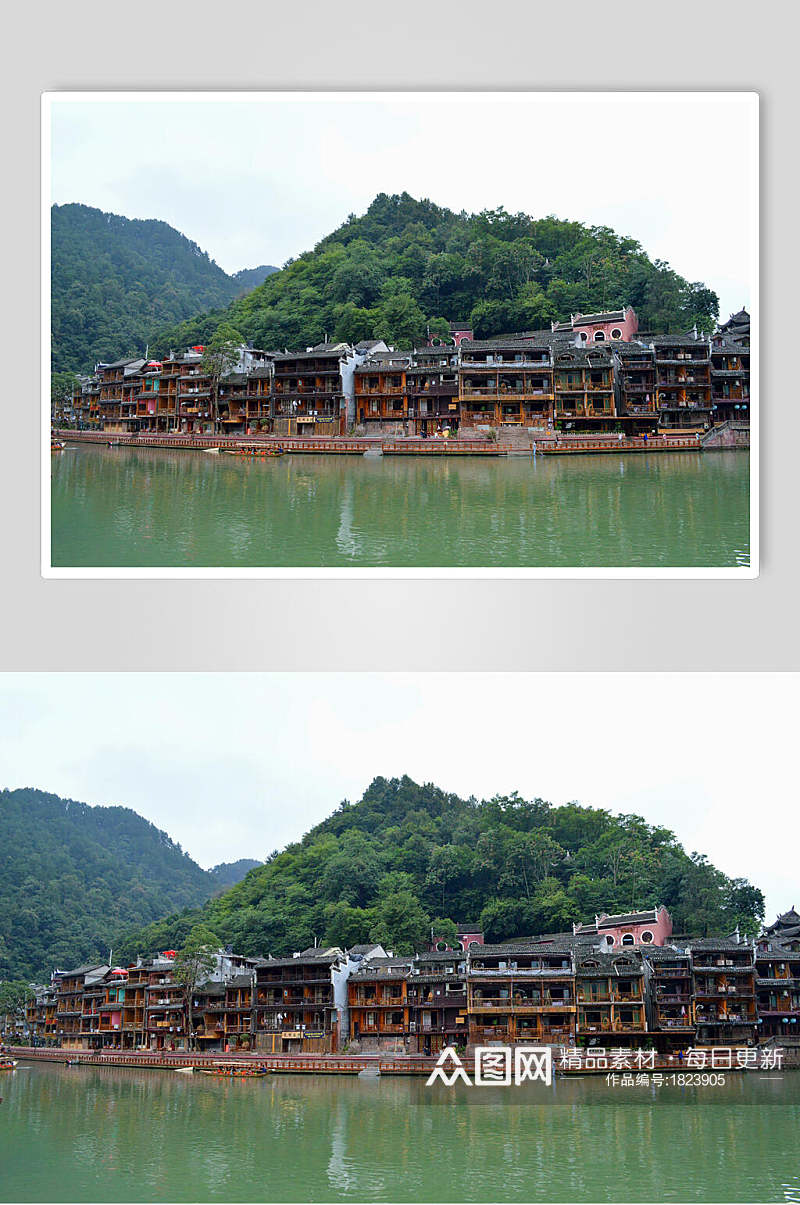 凤凰古城江景摄影背景元素素材图片素材