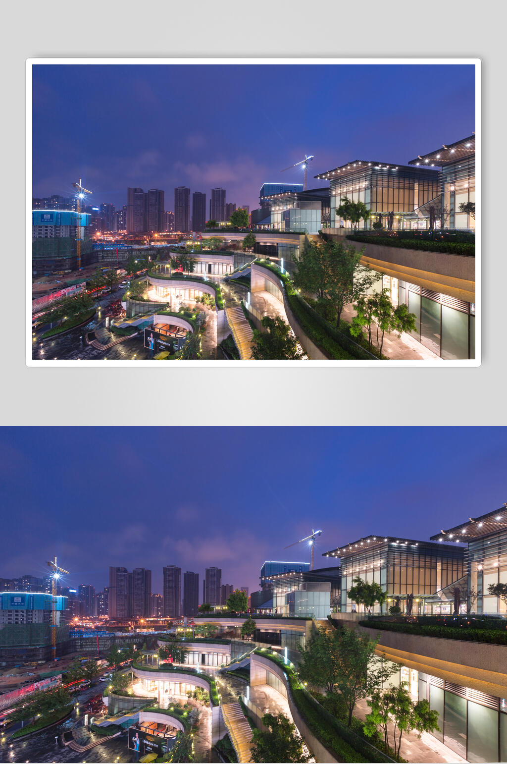 成都市万象城全景夜景高清图片素材