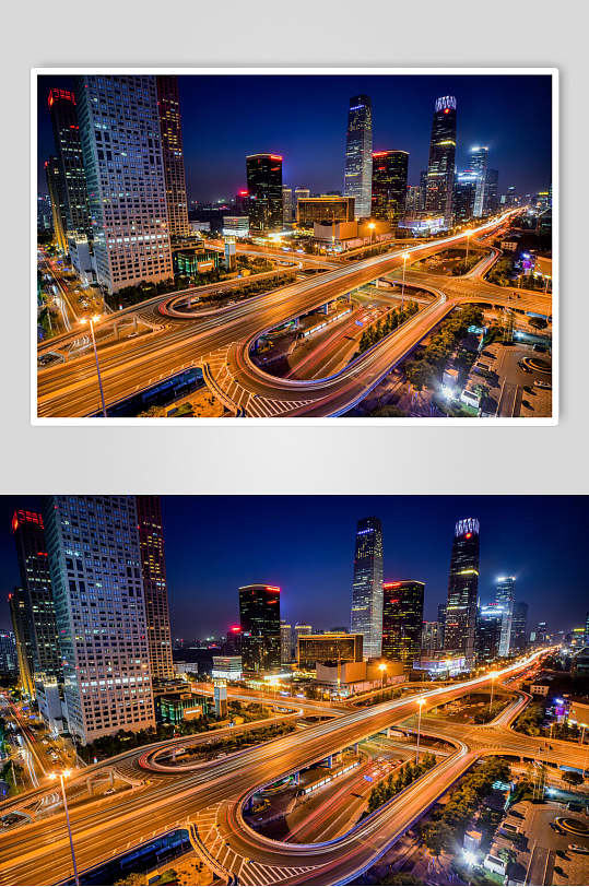 北京风光建筑立交桥夜景摄影图片