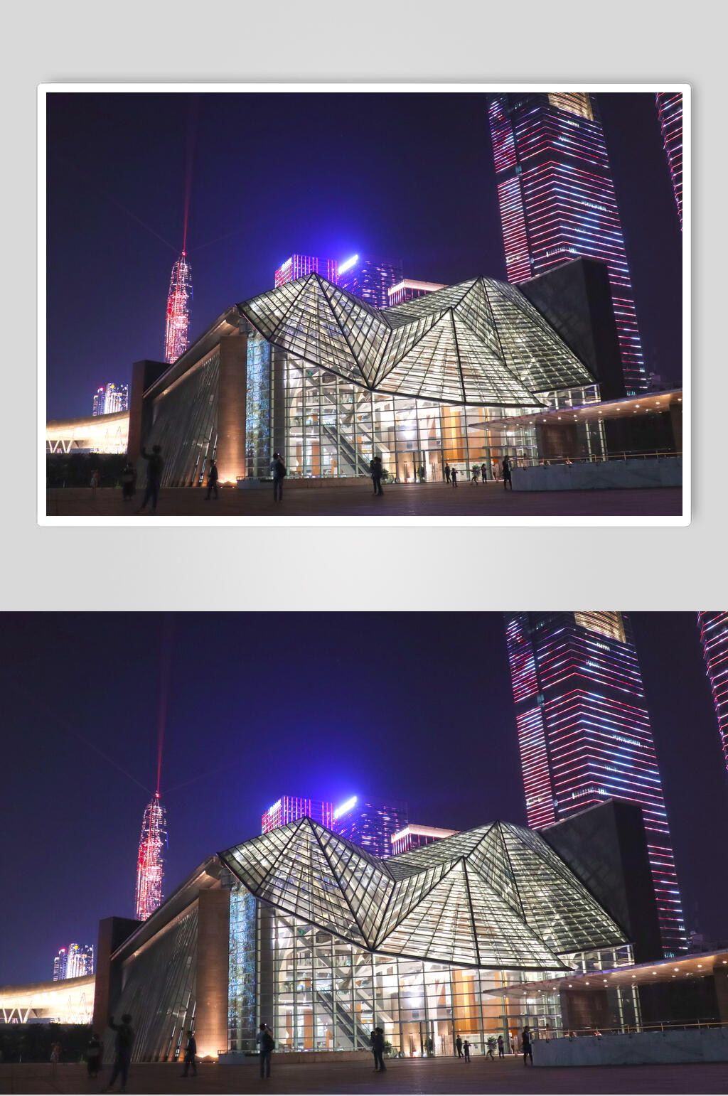 时尚深圳音乐厅夜景高清图片素材