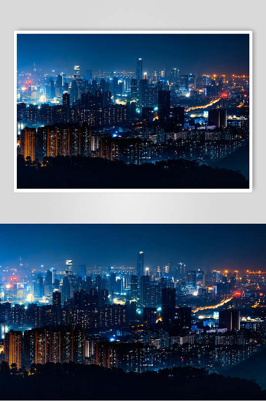 深圳城市夜景全景高清图片