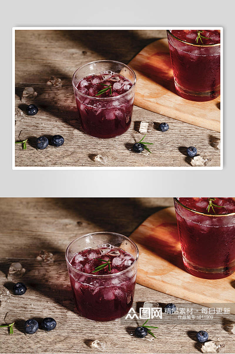 美味蓝莓果汁冷饮图片素材