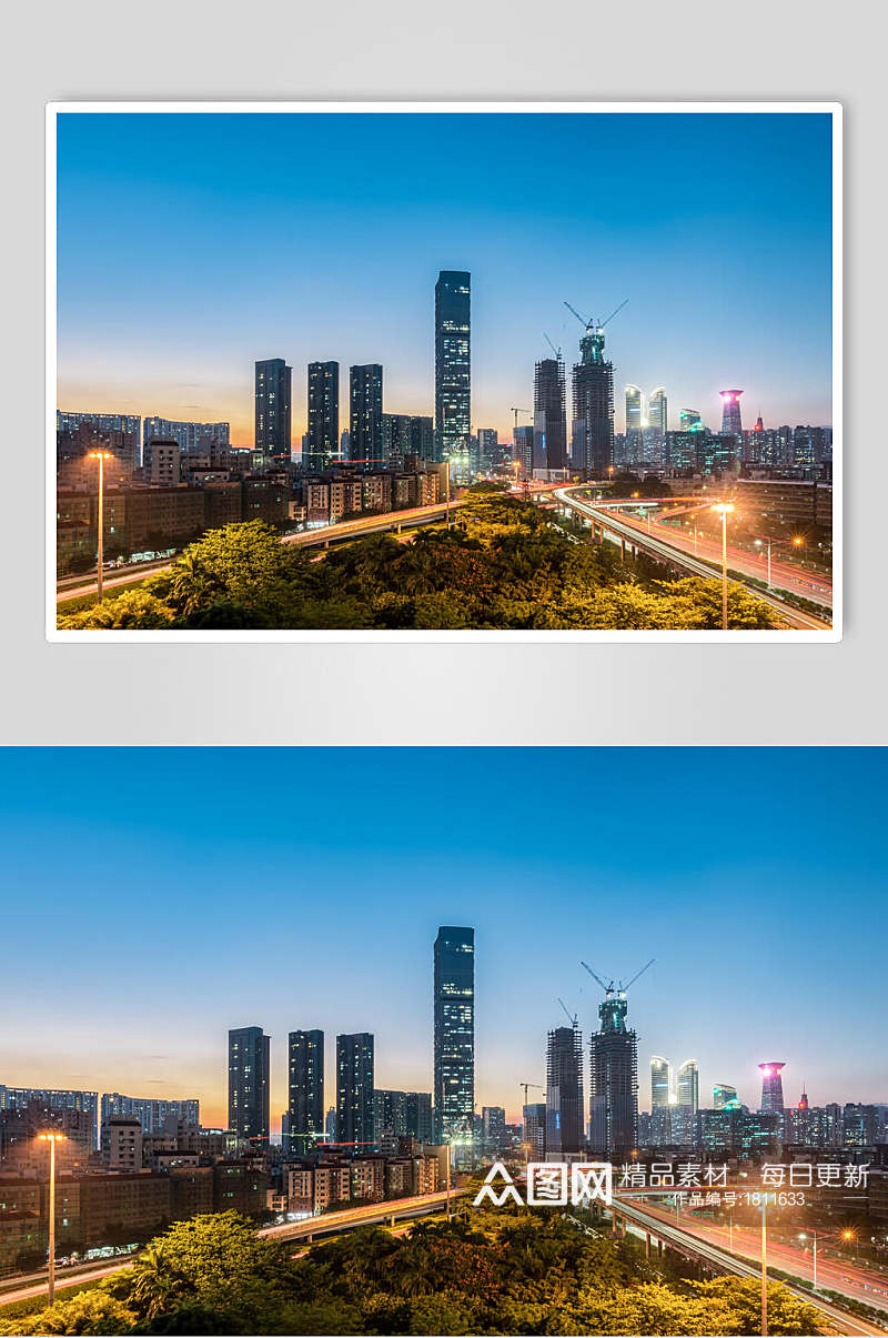 现代城市深圳夜景高清图片素材